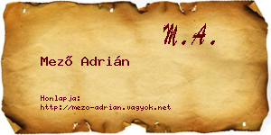 Mező Adrián névjegykártya